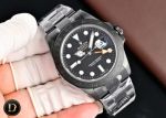 Rolex Explorer ii 3285 Movement 42mm Grey Hands German DLC Matte Black Coating Watch